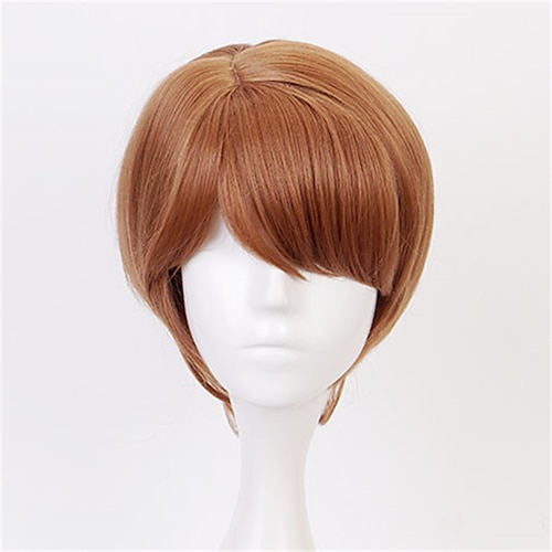 

Frozen30cm Short Straight Heat Resistant Synthetic Hair Adult Men Party Cosplay Wig Free Cap