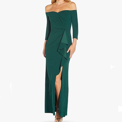 

Mujer Vestido de Fiesta Vestido tubo Vestido verde esmeralda Verde Trébol Negro Vino Manga Larga Color puro Separado Invierno Otoño Hombros Caídos Clásico Fiesta Fiesta de Noche 2022 S M L XL