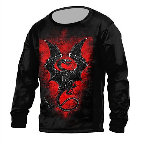 

Men's Unisex Sweatshirt Pullover Red Crew Neck Animal Patterned Graphic Prints Print Daily Sports Holiday 3D Print Streetwear Designer Casual Spring & Fall Clothing Apparel Hoodies Sweatshirts Long