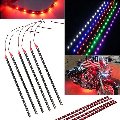 

OTOLAMPARA 6pcs 7.5W Waterproof Multi Color DC12V Motor LED Strip Underbody Light for Car Motorcycle Decorative LED Strips