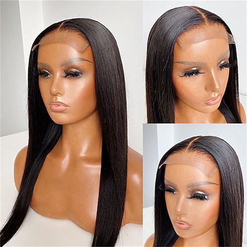 

Glueless lace Wig Silky Straight 5x5 Undetectable Invisible Lace Glueless Closure Lace Wig Real HD Lace