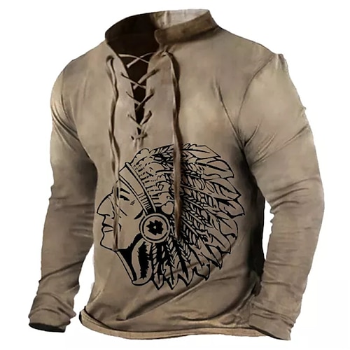 

Men's Unisex Sweatshirt Pullover Brown Standing Collar Graphic Prints Lace up Print Casual Daily Sports 3D Print Streetwear Designer Casual Spring & Fall Clothing Apparel Hoodies Sweatshirts Long