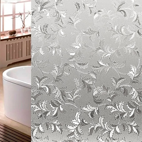

10045cm PVC Frosted Static Cling Flowering Vine Privacy Glass Film Window Privacy Sticker Home Bathroom Decortion / Window Film / Window Sticker / Door Sticker Wall Stickers for bedroom living room