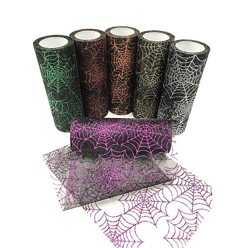 

15cm10 Yards Organ Yarn Spider Sprinkling Onion Spider Web Halloween Mesh Ghost Festival Mesh