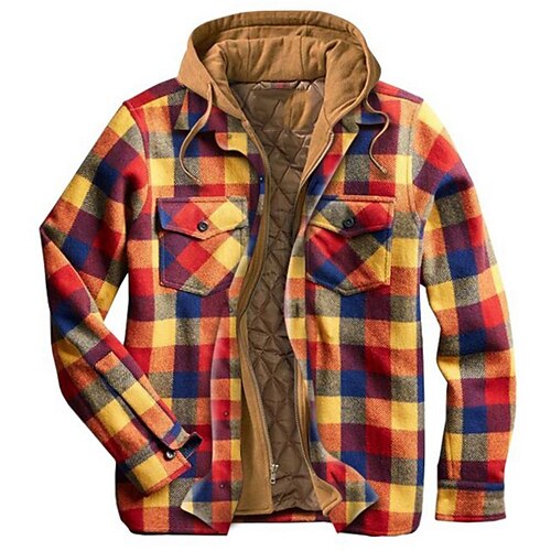 

Per uomo Piumino Giacca invernale Giacca trapuntata Giacca da camicia Cappotto invernale Caldo Informale A quadri Capispalla Abbigliamento Bianco Giallo Rosso