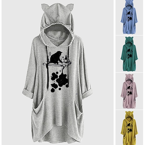 

Inspired by Ah My Goddess Cat Ear Hoodie T-shirt Sweatshirt Animal Graphic Hoodie For Women's Girls' Adults' Hot Stamping Spandex Homecoming Vacation