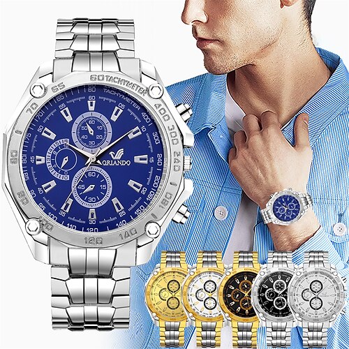 

ORLANDO Band Men Quartz Watch Steel Band Three Eye Scale Business Men's Watch