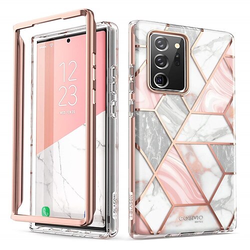 

Phone Case For Samsung Galaxy Classic Series S22 Ultra Plus S21 FE S20 Note 20 Ultra S10 S10 Plus Note 10 Plus Bumper Frame Full Body Protective Dustproof Marble Design TPU PC Without Built-in Screen Protector