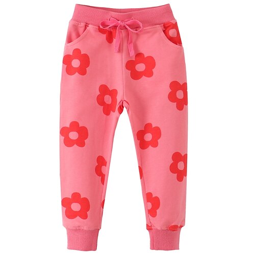 

Kids Boys Pants Red Floral Fall Winter Active Daily 2-8 Years