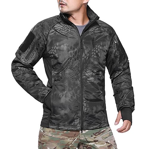 

Men's Waterproof Hiking Jacket Hiking Fleece Jacket Winter Outdoor Thermal Warm Waterproof Windproof Breathable Outerwear Windbreaker Trench Coat Fishing Climbing Camping / Hiking / Caving CP Black