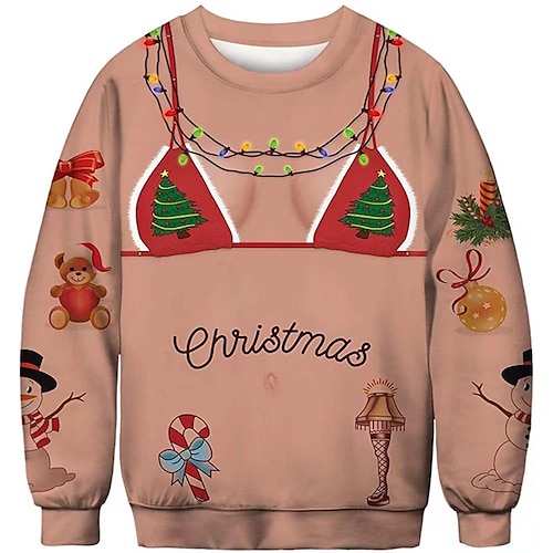 

Women's Plus Size Christmas Tops Pullover Sweatshirt Hoodie Sweatshirt Graphic Tree Print Long Sleeve Crewneck Casual Daily Polyester Fall Winter Pink Wine / Sunflower