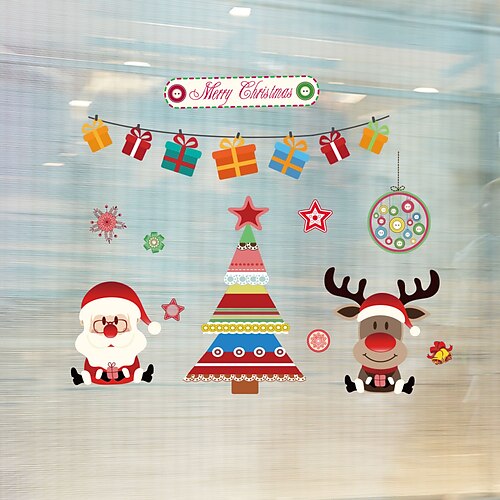 

Christmas New Santa Elk Merry Christmas Living Room Background Wall Stickers
