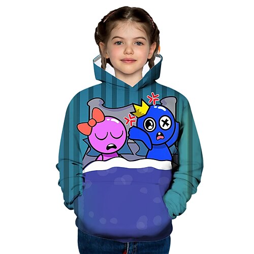 

Kids Girls' Hoodie Graphic Outdoor 3D Print Long Sleeve Pocket Fashion 3-12 Years Winter Multicolor