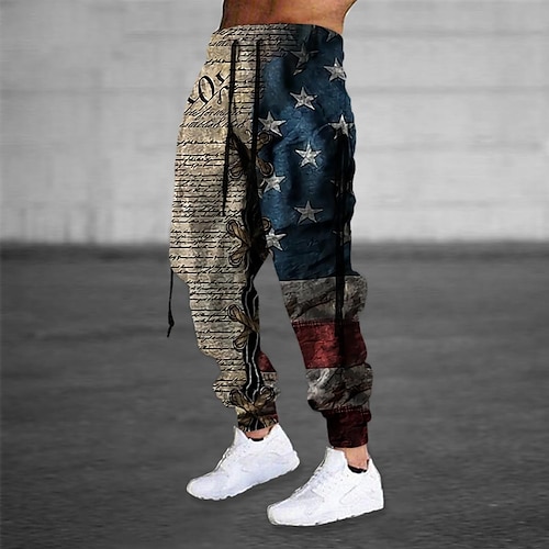 

Men's Sweatpants Joggers Trousers Drawstring Elastic Waist Ribbon Graphic Prints Comfort Breathable Sports Outdoor Casual Daily Cotton Blend Terry Streetwear Designer Blue Micro-elastic / Elasticity