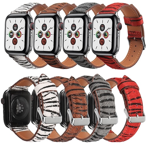 

1PC Smart Watch Band Compatible with Apple iWatch 38/40/41mm 42/44/45/49mm Genuine Leather Adjustable Breathable Quick Release Leather Loop for iWatch Smartwatch Strap Wristband for Series