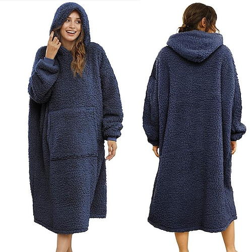 

Adults' Nightwear Oversized Hoodie Blanket Wearable Blanket With Pocket Solid Color Onesie Pajamas Flannel Cosplay For Men and Women Carnival Animal Sleepwear Cartoon Festival / Holiday Costumes