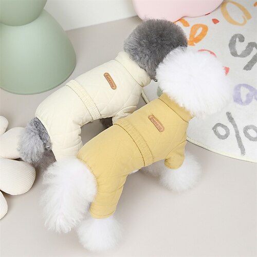 

Dog Cat Jumpsuit Solid Colored Cute Sweet Dailywear Casual Daily Winter Dog Clothes Puppy Clothes Dog Outfits Soft Yellow Khaki Costume for Girl and Boy Dog Cotton S M L XL 2XL