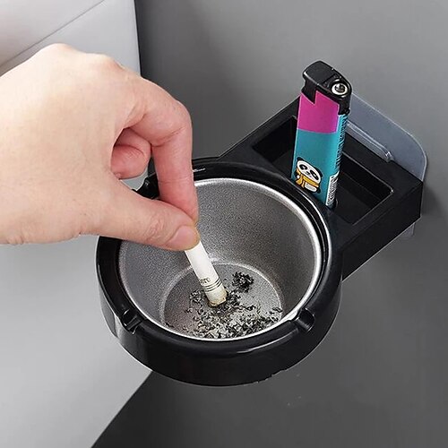 

Estante colgante para almacenamiento de cigarrillos, cenicero de acero inoxidable para pared de baño, taza de almacenamiento para inodoro, caja de herramientas para cigarrillos