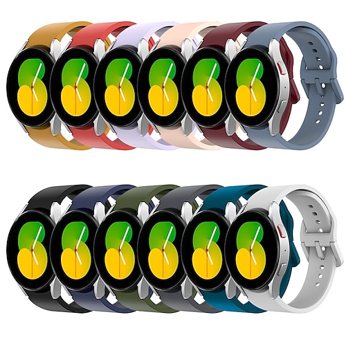 

1 pcs Smart Watch Band for Samsung Galaxy Watch 5 40/44MM Watch 5 Pro 45MM Watch 4 Classic 42/46mm Watch 4 40/44mm 20mm Silicone Smartwatch Strap Waterproof Adjustable Elastic Sport Band Replacement