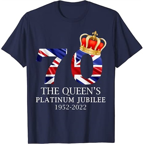 

Inspired by Queen's Platinum Jubilee 2022 Elizabeth 70 Years British Flag T-shirt Cartoon Manga Anime Classic Street Style T-shirt For Men's Women's Unisex Adults' Hot Stamping 100% Polyester