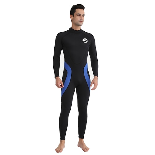 

Men's Full Wetsuit 3mm SCR Neoprene Diving Suit Thermal Warm UPF50 Stretchy Long Sleeve Full Body Back Zip - Diving Surfing Snorkeling Scuba Patchwork Spring Summer Winter