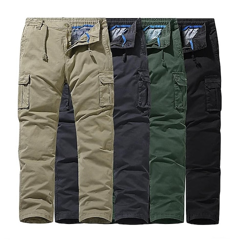 

Men's Cargo Pants Trousers Multi Pocket Solid Color Outdoor Full Length Casual Daily Army Green Khaki Micro-elastic