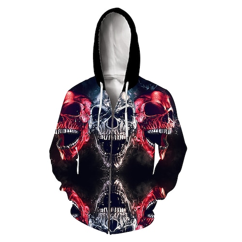 

Inspired by Halloween Skeleton / Skull Ghost Death Cartoon Manga Outerwear Anime Front Pocket Graphic Outerwear For Men's Women's Unisex Adults' 3D Print 100% Polyester