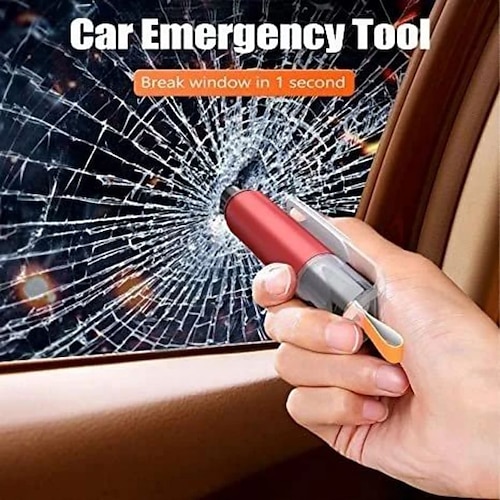 

Emergency Life Key Car Safety Hammer Car Life-saving Broken Window Artifact Press-type Striker Emergency Device Car With Multi-function One-second Escape