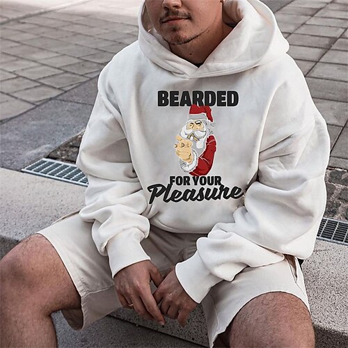 

Men's Pullover Hoodie Sweatshirt Hooded Graphic Letter Print Christmas Sports Outdoor Daily Hot Stamping Basic Cool Designer Clothing Apparel Hoodies Sweatshirts Long Sleeve Gray / Spring / Fall