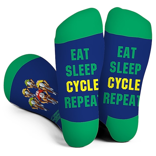 

Socks Cycling Socks Funny Socks Novelty Socks Men's Women's Bike / Cycling Breathable Soft Comfortable 1 Pair Graphic Cotton Dark Blue S M L