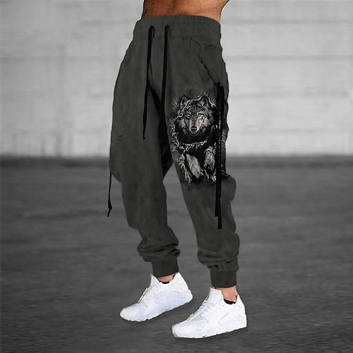 

Men's Sweatpants Joggers Trousers Drawstring Elastic Waist Ribbon Graphic Prints Comfort Breathable Sports Outdoor Casual Daily Cotton Blend Terry Streetwear Designer Black Micro-elastic / Elasticity