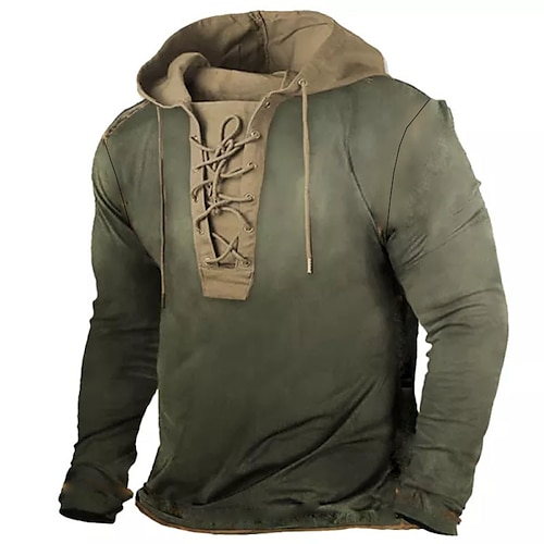 

Homens Unisexo Moletom com capuz Estacionar Verde Com Capuz Bloco de cor Estampas Abstratas Cordões Imprimir Casual Diário Esportes Impressão 3D Roupa de rua Designer Casual Primavera Outono Roupa