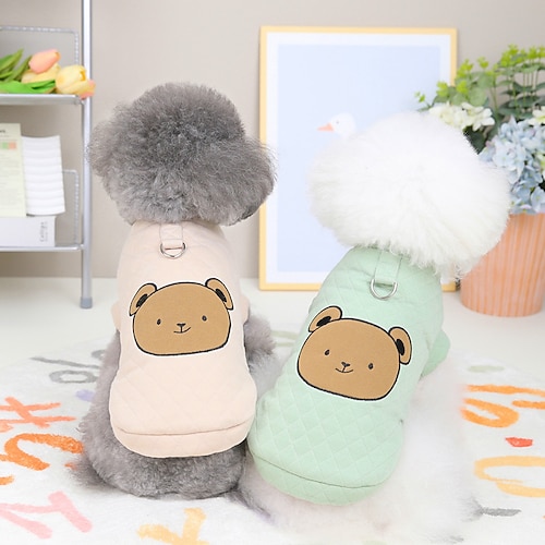 

Dog Cat Vest Animal Solid Colored Cute Sweet Dailywear Casual Daily Winter Dog Clothes Puppy Clothes Dog Outfits Soft Green Khaki Costume for Girl and Boy Dog Cotton S M L XL 2XL