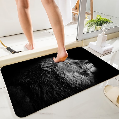 

Lion King Series Digital Printing Floor Mat Modern Bath Mats Nonwoven / Memory Foam Novelty Bathroom