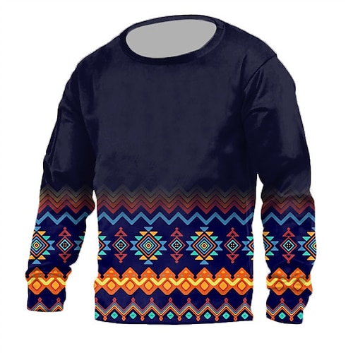 

Men's Unisex Sweatshirt Pullover Camel Brown Navy Blue Crew Neck Tribal Graphic Prints Print Daily Sports Holiday 3D Print Streetwear Designer Casual Spring & Fall Clothing Apparel Hoodies