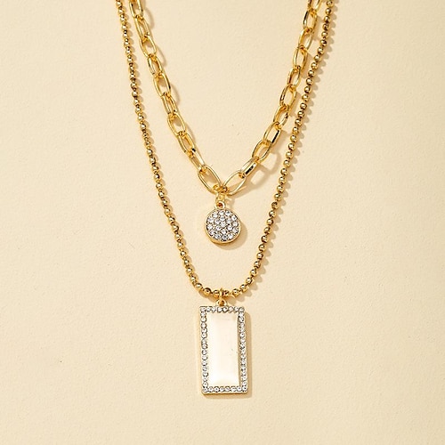 

Layered Necklace For Women's Party Evening Daily Alloy Classic