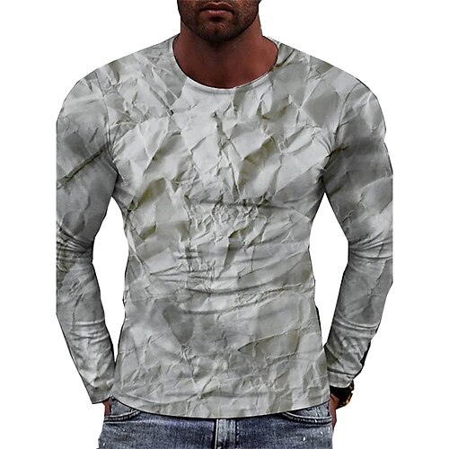 

Men's Unisex T shirt Tee Graphic Prints Crew Neck Gray Long Sleeve 3D Print Outdoor Street Print Tops Basic Sports Casual Classic