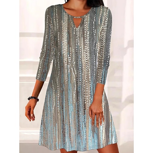

Women's Casual Dress T Shirt Dress Tee Dress Short Mini Dress Gray Khaki Long Sleeve Print Print Fall Winter Crew Neck Fashion Casual 2022 S M L XL 2XL