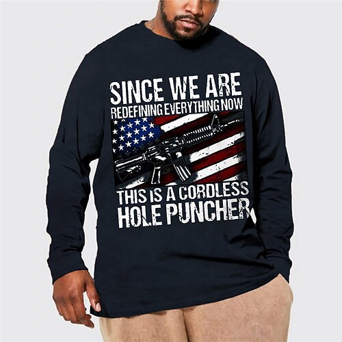 

Men's Plus Size T shirt Tee Big and Tall Letter Henley Spring Fall Basic Designer Plus Size Comfortable Outdoor Street Tops