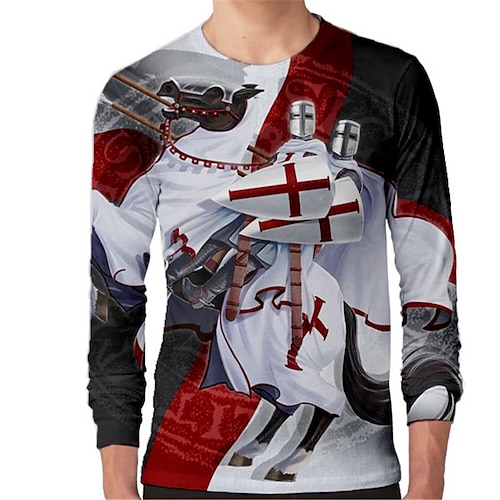 

Kids Boys T shirt Cross Outdoor 3D Print Long Sleeve Active 3-12 Years Winter Red