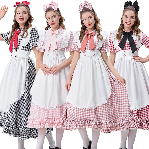 

Maid Costume Oktoberfest / Beer Dress Cosplay Costume Party Costume Adults' Women's Dresses Performance Oktoberfest Beer Masquerade Festival / Holiday Polyster Red Peach / Rosy Pink / Red Women's Easy