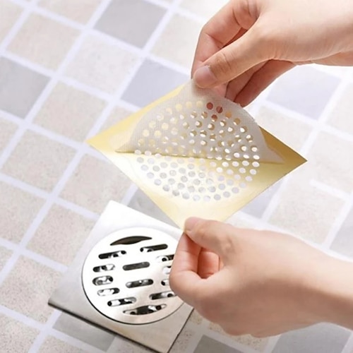 

15pcs/pack Disposable Floor Drain Stickers Kitchen Bathroom Sewer Anti-blocking Filter For Hair Non-woven Home Cleaning Supplies