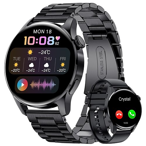 

LIGE BW0256 Smart Watch 1.28 inch Smartwatch Fitness Running Watch Bluetooth Pedometer Call Reminder Sleep Tracker Compatible with Android iOS Men Waterproof Hands-Free Calls Message Reminder IP 67