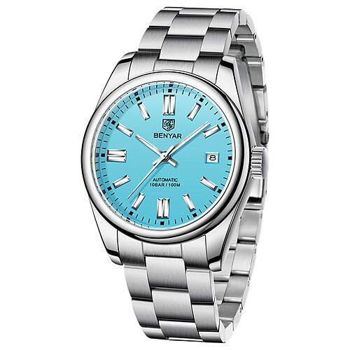 

BENYAR New Luxury Men Mechanical Wristwatches 10Bar Waterproof Automatic Watch Stainless Steel Sports Diving Watch for Men