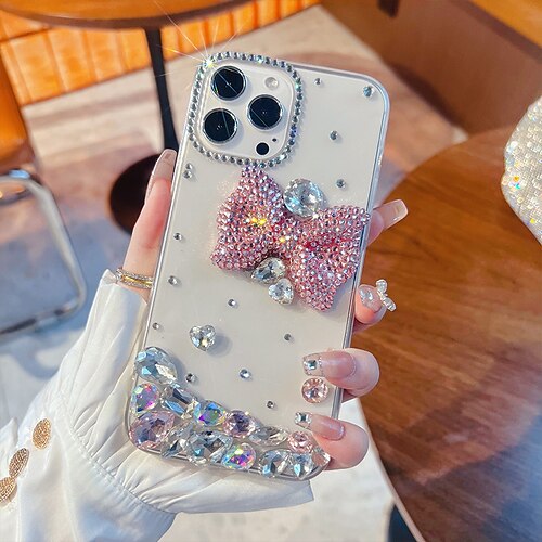 

Phone Case For Apple Back Cover iPhone 13 Pro Max 12 11 SE 2022 X XR XS Max 8 7 Rhinestone Full Body Protective Soft Edges Butterfly Crystal Diamond TPU