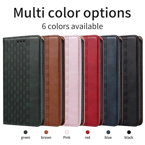 

Phone Case For Samsung Galaxy Flip A73 A53 A33 A13 S22 Ultra Plus S21 FE S20 A72 A52 A42 Note 20 Ultra S10 S10 Plus S10 Lite A71 Galaxy A22 5G Flip Magnetic Full Body Protective Solid Colored TPU PU