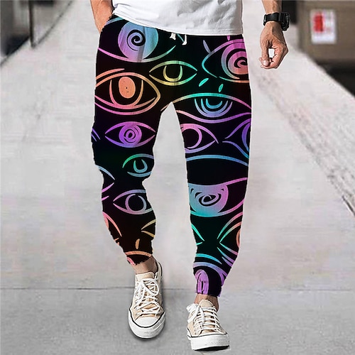 

Men's Joggers Trousers Beach Pants Drawstring Elastic Waist 3D Print Graphic Prints Comfort Breathable Sports Outdoor Casual Daily Streetwear Designer Black Micro-elastic / Elasticity