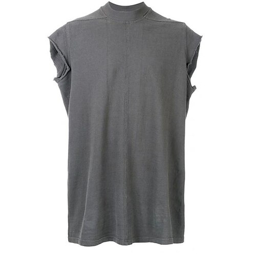 

Men's T shirt Tee Solid Color Crew Neck Gray Sports Work Sleeveless Clothing Apparel Fashion Streetwear Casual / Summer / Summer