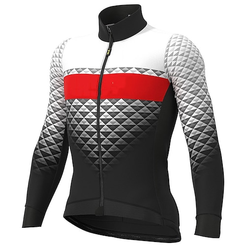 

21Grams Men's Cycling Jersey Long Sleeve Bike Top with 3 Rear Pockets Mountain Bike MTB Road Bike Cycling Breathable Quick Dry Moisture Wicking Reflective Strips White Yellow Gradient Geometic