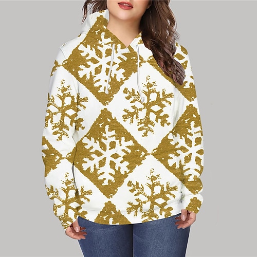 

Women's Plus Size Tops Christmas T shirt Tee Pullover Sweatshirt Animal Deer Print Long Sleeve Crew Neck Basic Casual Going out Polyester Fall Winter Blue Yellow